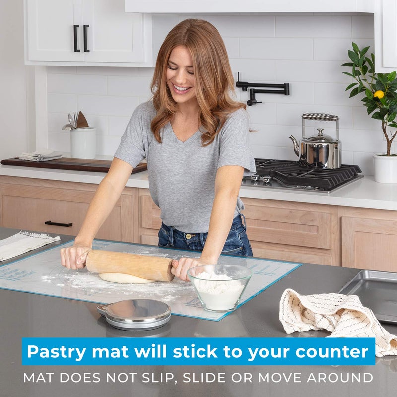 KPKitchen XXL Silicone Pastry Mat â€“ Non-Slip, Easy-Clean Rolling Mat for Dough, Cookies, Pie, Bread, Pizza & Fondant â€“ Extra Large 23.5â€ x 31.5â€ Baking Mats Board with Printed Measurements & Conversion Chart - Image 3
